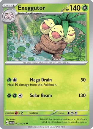 Image of Exeggutor 002/131  - Reverse Holofoil SV Prismatic Evolutions - Uncommon