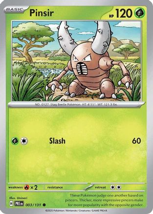 Image of Pinsir 003/131  - Reverse Holofoil SV Prismatic Evolutions - Common