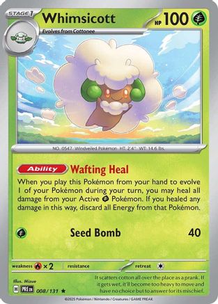 Image of Whimsicott 008/131  - Holofoil SV Prismatic Evolutions - Rare