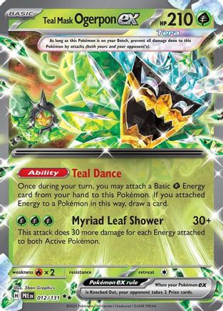 Image of Teal Mask Ogerpon ex 012/131  - Holofoil SV Prismatic Evolutions - Double Rare