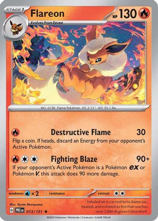 Image of Flareon 013/131  - Holofoil SV Prismatic Evolutions - Rare