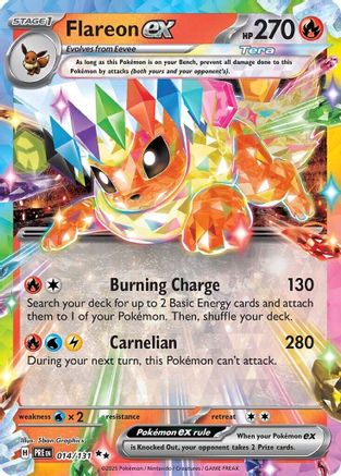 Image of Flareon ex 014/131  - Holofoil SV Prismatic Evolutions - Double Rare