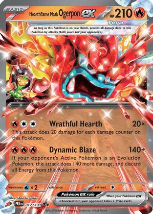 Image of Hearthflame Mask Ogerpon ex 017/131  - Holofoil SV Prismatic Evolutions - Double Rare