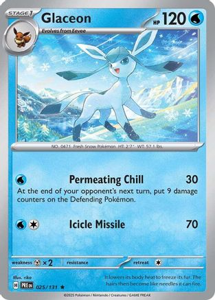 Image of Glaceon 025/131  - Reverse Holofoil SV Prismatic Evolutions - Rare