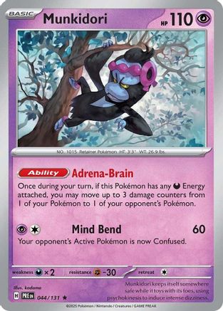 Image of Munkidori 044/131  - Reverse Holofoil SV Prismatic Evolutions - Rare