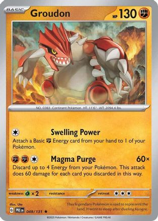 Image of Groudon 049/131  - Holofoil SV Prismatic Evolutions - Rare