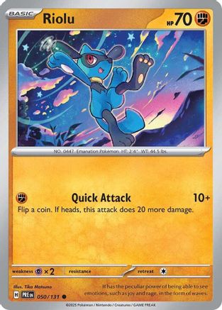 Image of Riolu 050/131  - Reverse Holofoil SV Prismatic Evolutions - Common