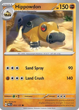 Image of Hippowdon 053/131  SV Prismatic Evolutions - Common