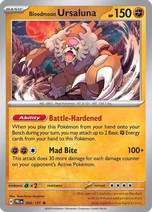 Image of Bloodmoon Ursaluna 054/131  - Reverse Holofoil SV Prismatic Evolutions - Rare