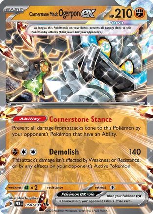 Image of Cornerstone Mask Ogerpon ex 058/131  - Holofoil SV Prismatic Evolutions - Double Rare