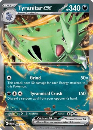 Image of Tyranitar ex 064/131  - Holofoil SV Prismatic Evolutions - Double Rare