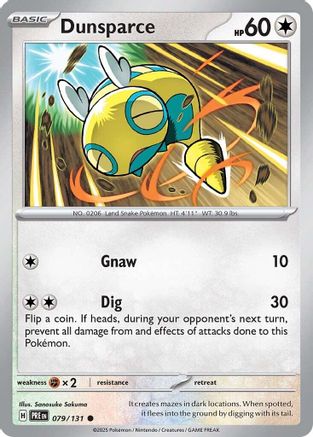 Image of Dunsparce 079/131  - Reverse Holofoil SV Prismatic Evolutions - Common