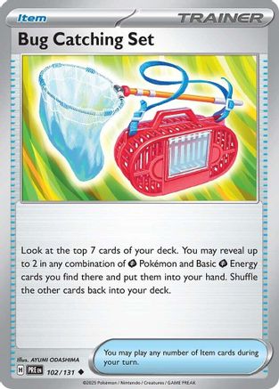 Image of Bug Catching Set 102/131  - Reverse Holofoil SV Prismatic Evolutions - Uncommon