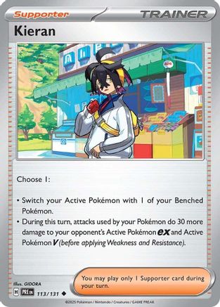 Image of Kieran 113/131  - Reverse Holofoil SV Prismatic Evolutions - Uncommon