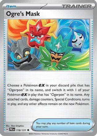 Image of Ogre's Mask 118/131  - Reverse Holofoil SV Prismatic Evolutions - Uncommon