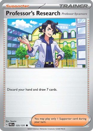 Image of Professor's Research [Professor Sycamore] 125/131  - Reverse Holofoil SV Prismatic Evolutions - Common