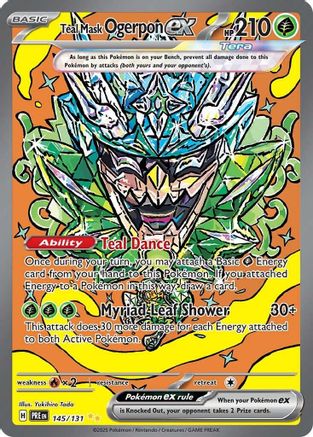 Image of Teal Mask Ogerpon ex 145/131  - Holofoil SV Prismatic Evolutions - Special Illustration Rare