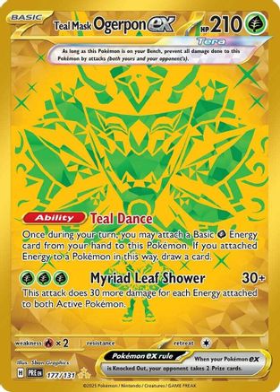 Image of Teal Mask Ogerpon ex 177/131  - Holofoil SV Prismatic Evolutions - Hyper Rare