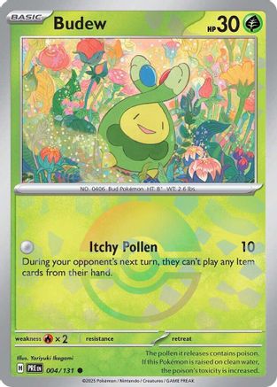 Image of Budew (Poke Ball Pattern) 004/131  - Holofoil SV Prismatic Evolutions - Common