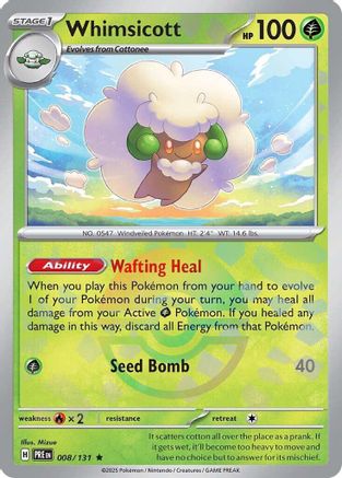 Image of Whimsicott (Poke Ball Pattern) 008/131  - Holofoil SV Prismatic Evolutions - Rare