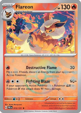 Image of Flareon (Poke Ball Pattern) 013/131  - Holofoil SV Prismatic Evolutions - Rare