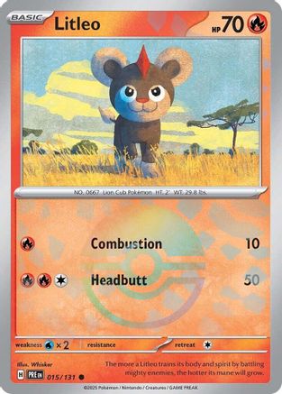 Image of Litleo (Poke Ball Pattern) 015/131  - Holofoil SV Prismatic Evolutions - Common