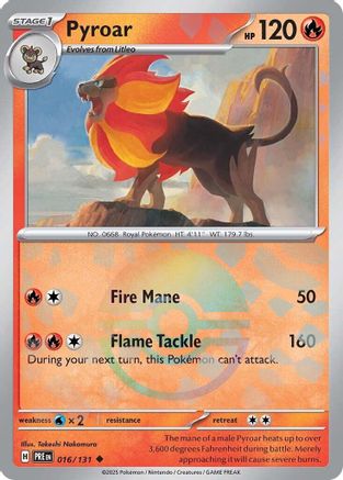 Image of Pyroar (Poke Ball Pattern) 016/131  - Holofoil SV Prismatic Evolutions - Uncommon