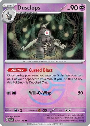 Image of Dusclops (Poke Ball Pattern) 036/131  - Holofoil SV Prismatic Evolutions - Common