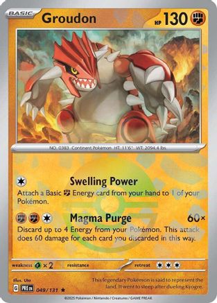 Image of Groudon (Poke Ball Pattern) 049/131  - Holofoil SV Prismatic Evolutions - Rare