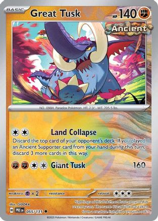 Image of Great Tusk (Poke Ball Pattern) 055/131  - Holofoil SV Prismatic Evolutions - Uncommon