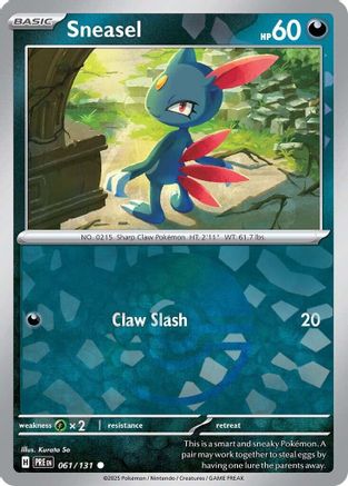 Image of Sneasel (Poke Ball Pattern) 061/131  - Holofoil SV Prismatic Evolutions - Common