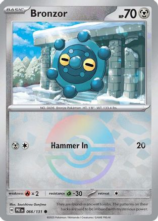 Image of Bronzor (Poke Ball Pattern) 066/131  - Holofoil SV Prismatic Evolutions - Common