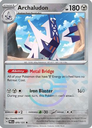 Image of Archaludon (Poke Ball Pattern) 070/131  - Holofoil SV Prismatic Evolutions - Rare