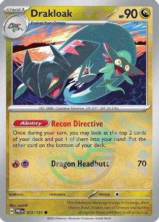 Image of Drakloak (Poke Ball Pattern) 072/131  - Holofoil SV Prismatic Evolutions - Common