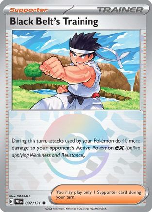 Image of Black Belt's Training 097/131  - Poke ball - Holofoil SV Prismatic Evolutions - Common