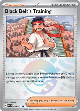 Image of Black Belt's Training 098/131  - Poke Ball - Holofoil SV Prismatic Evolutions - Common