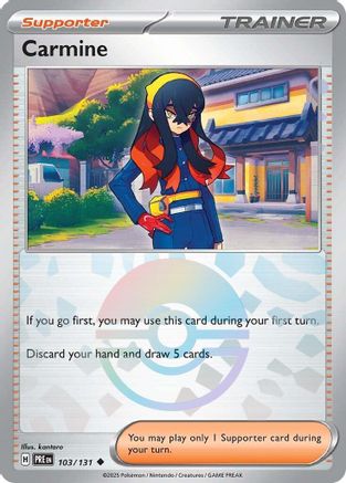Image of Carmine (Poke Ball Pattern) 103/131  - Holofoil SV Prismatic Evolutions - Uncommon