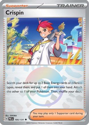 Image of Crispin 105/131  - Poke Ball - Holofoil SV Prismatic Evolutions - Uncommon