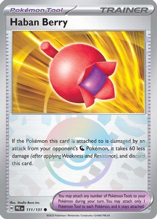 Image of Haban Berry (Poke Ball Pattern) 111/131  - Holofoil SV Prismatic Evolutions - Common