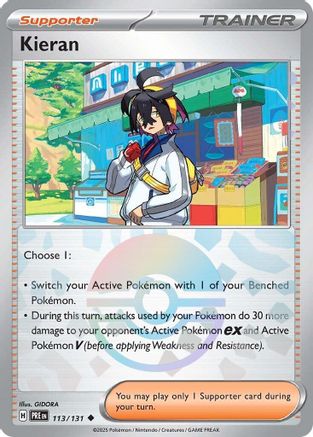 Image of Kieran 113/131  - (Poke Ball) - Holofoil SV Prismatic Evolutions - Uncommon