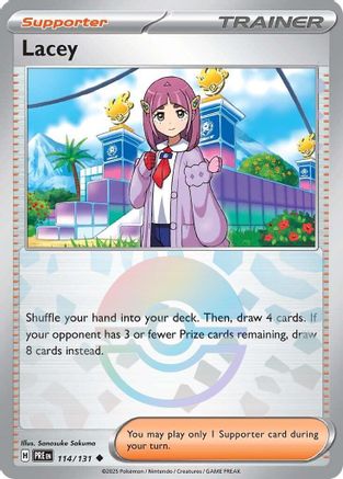 Image of Lacey 114/131  - (Poke Ball) - Holofoil SV Prismatic Evolutions - Uncommon