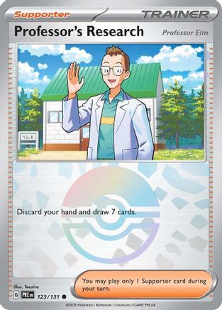 Image of Professor's Research [Professor Elm] (Poke Ball Pattern) 123/131  - Holofoil SV Prismatic Evolutions - Common