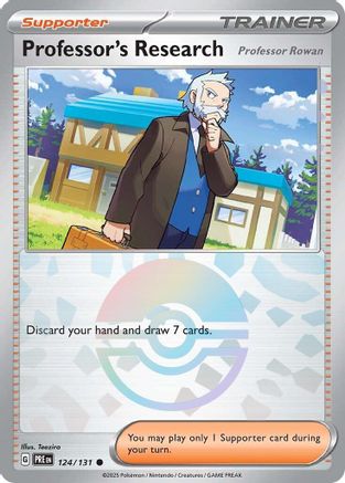 Image of Professor's Research [Professor Rowan] (Poke Ball Pattern) 124/131  - Holofoil SV Prismatic Evolutions - Common