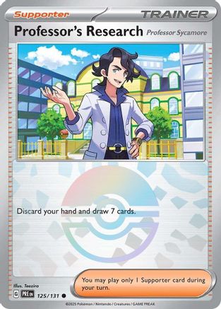 Image of Professor's Research [Professor Sycamore] (Poke Ball Pattern) 125/131  - Holofoil SV Prismatic Evolutions - Common
