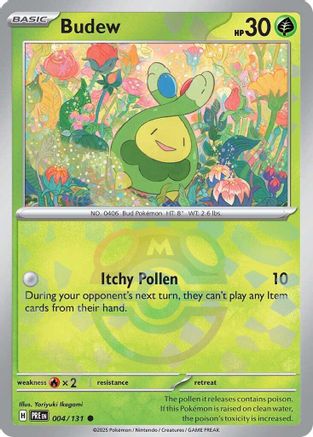 Image of Budew (Master Ball Pattern) 004/131  - Holofoil SV Prismatic Evolutions - Common