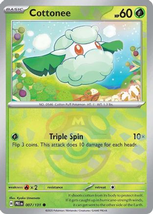 Image of Cottonee (Master Ball Pattern) 007/131  - Holofoil SV Prismatic Evolutions - Common