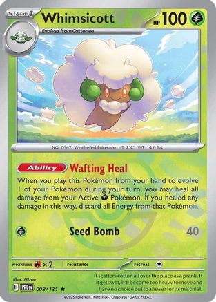 Image of Whimsicott (Master Ball Pattern) 008/131  - Holofoil SV Prismatic Evolutions - Rare