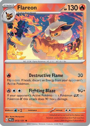 Image of Flareon (Master Ball Pattern) 013/131  - Holofoil SV Prismatic Evolutions - Rare
