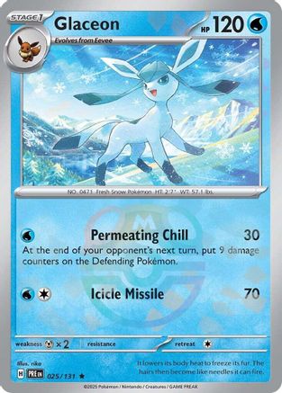 Image of Glaceon (Master Ball Pattern) 025/131  - Holofoil SV Prismatic Evolutions - Rare