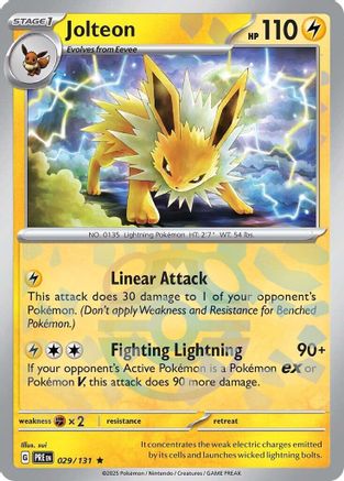 Image of Jolteon (Master Ball Pattern) 029/131  - Holofoil SV Prismatic Evolutions - Rare